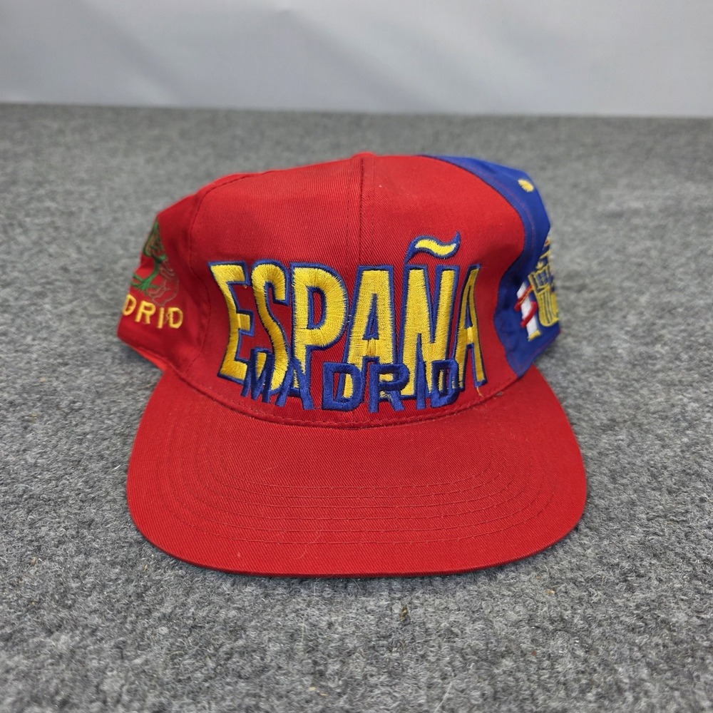 VTG Espana Madrid 100% Cotton Snapback Hat Cap Bright Retro Crest Men's Futbol